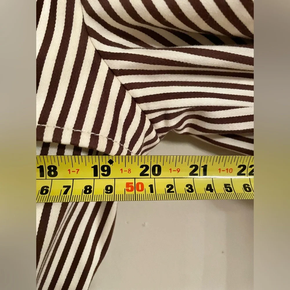Lauren Ralph Lauren Women's Double Breasted Trench Coat Striped Coat Large - Picture 14 of 15